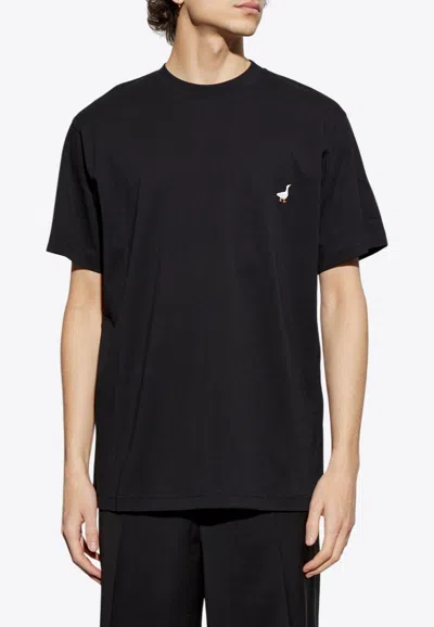 Moschino Logo-printed Crewneck T-shirt In Black