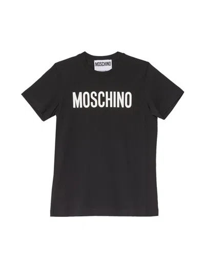 Moschino Logo Printed Crewneck T-shirt In Black