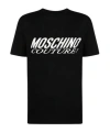 Moschino Logo Cotton Blend T-shirt In Black
