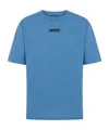 Moschino Logo-embroidered Cotton T-shirt In Blue
