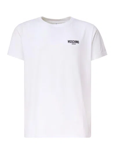 Moschino Logo Printed Crewneck T-shirt In White