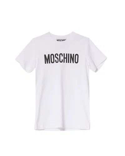 Moschino Logo Printed Crewneck T In White