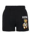 Moschino Logo Printed Elasticated-waist Shorts In Black