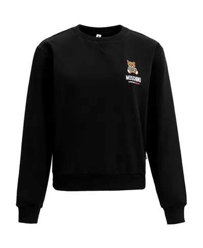 Moschino Logo Printed Hoodie In Black