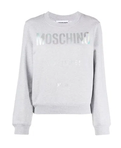 Moschino Logo Printed Hoodie In White