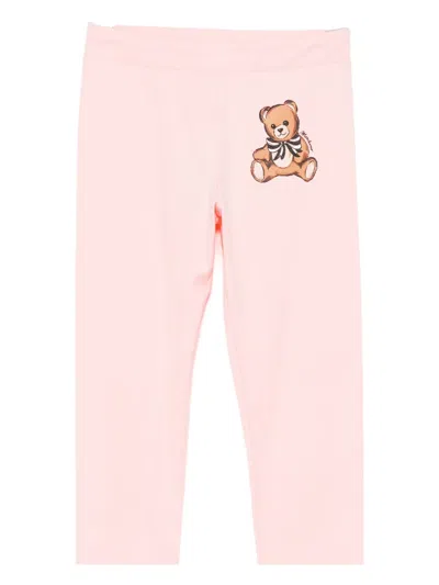 Moschino Kids' Logo-printed Leggings In Pink