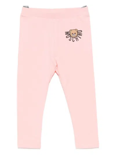 Moschino Babies' Logo-printed Leggings In Pink