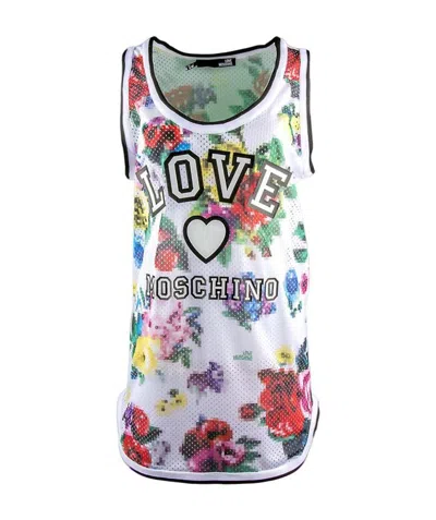 Moschino Logo Printed Long Vest In Multicolor