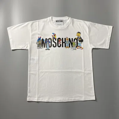 Moschino Logo Printed Pattern T-shirt In White
