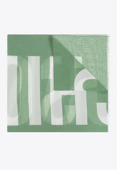 Moschino Logo-printed Rectangular Scarf In Green