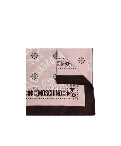 Moschino Logo Printed Scarves In Pink
