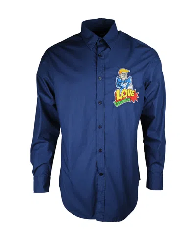 Moschino Logo Printed Shirt In Blue