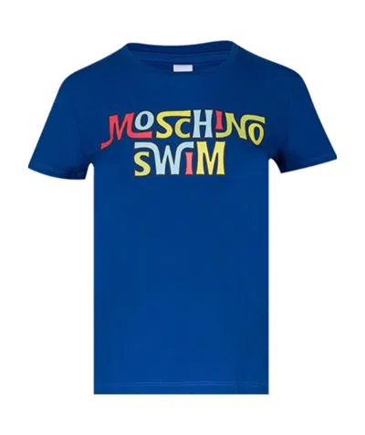 Moschino Logo Printed Short-sleeved T-shirt In Blue