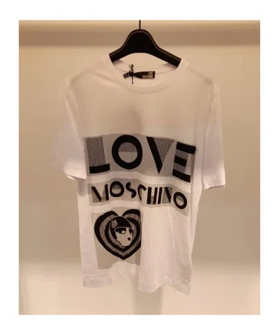 Moschino Logo Printed Short-sleeved T-shirt In Nude