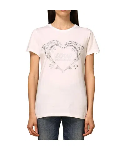 Moschino Logo Printed Short Sleeved T-shirt In Pink