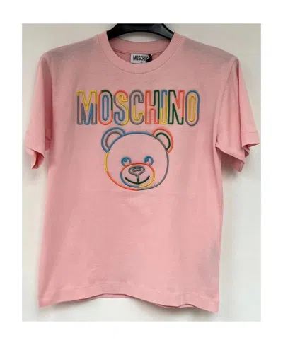 Moschino Logo Printed Short-sleeved T-shirt In Pink