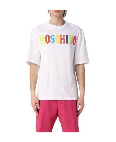 Moschino Logo Printed Short-sleeved T-shirt In White
