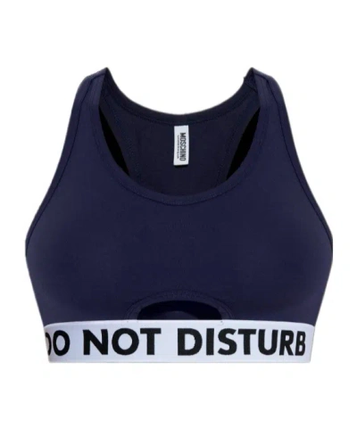 Moschino Logo-print Stretch Bra In Black