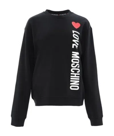 Moschino Logo Printed Sweater In Black