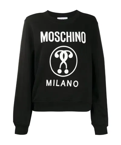 Moschino Logo Printed Sweater In Black