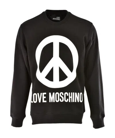 Moschino Logo Printed Sweater In Black