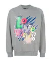 Moschino Logo Printed Sweater In Gray