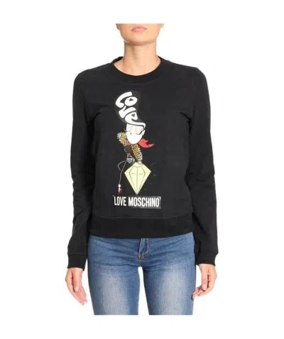 Moschino Logo Printed Sweater In Green