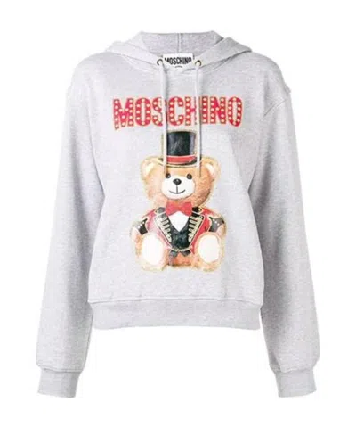Moschino Logo Printed Sweater In White