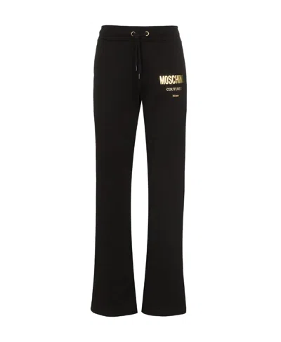 Moschino Logo Printed Sweatpants In Black