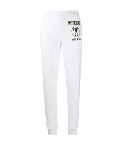 Moschino Logo Printed Sweatpants In White
