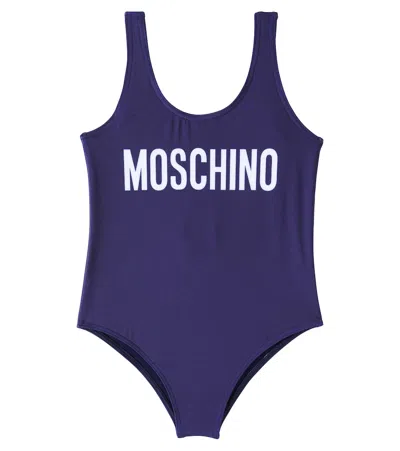 Moschino Kids' Bedruckter Badeanzug In Blau
