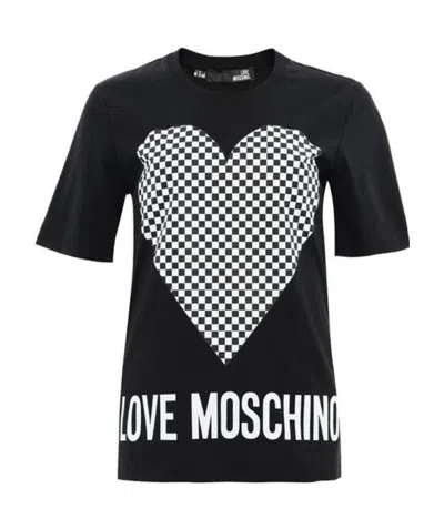 Moschino Logo Printed T-shirt In Black