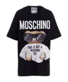 Moschino Teddy Bear Pattern Printed T-shirt In Black