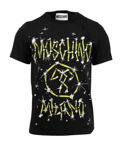Moschino Logo Printed T-shirt In Black