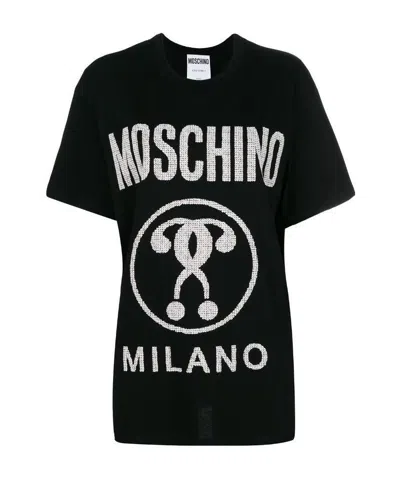 Moschino Logo Printed T-shirt In Black
