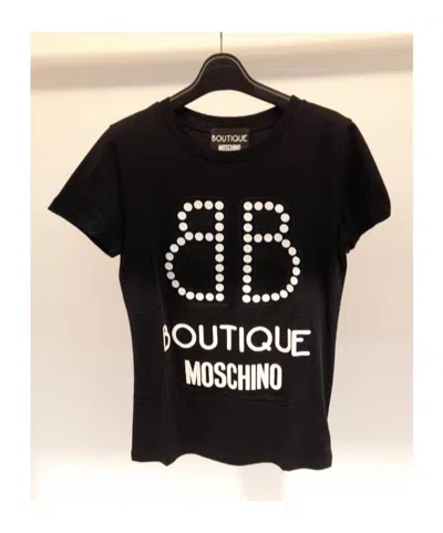 Moschino Logo Printed T-shirt In Black