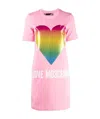 Moschino Logo Printed T-shirt Dress In Pink