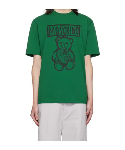 Moschino Green Teddy Bear T-shirt In Multi Green