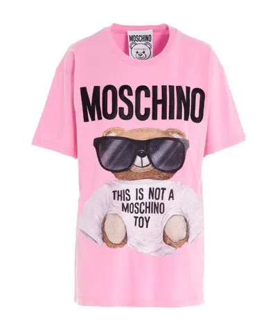 Moschino Logo Printed T-shirt In Pink