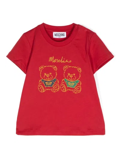 Moschino Babies' Logo-printed T-shirt In Red