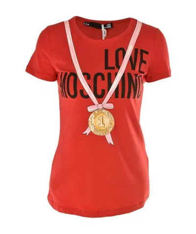 Moschino Logo Printed T-shirt In Red