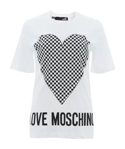 Moschino Logo Printed T-shirt In White