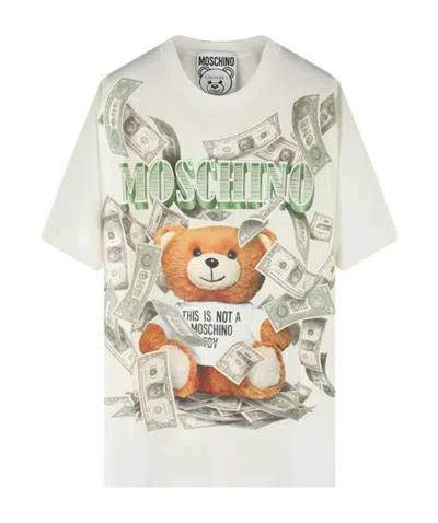 Moschino Logo Printed T-shirt In White