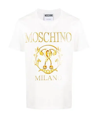 Moschino Logo Printed T-shirt In White