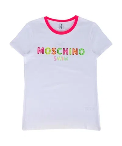 Moschino Logo Printed T-shirt In White