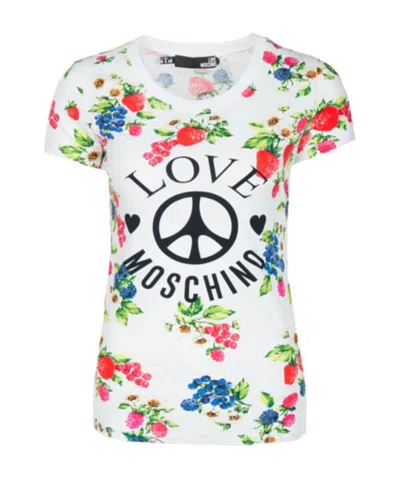 Moschino Logo Printed T-shirt In White
