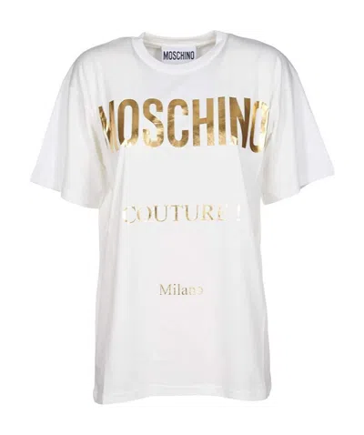 Moschino Logo Printed T-shirt In White