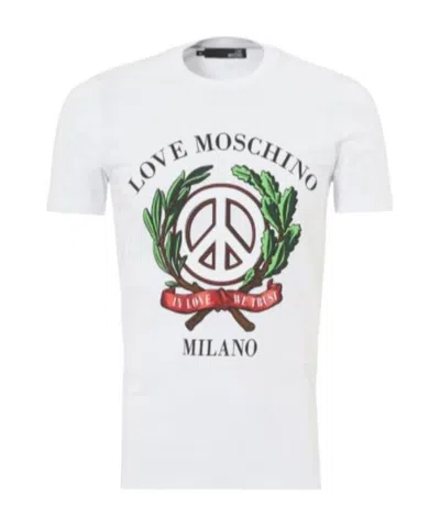 Moschino Logo Printed T-shirt In White