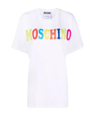 Moschino Logo Printed T-shirt In White