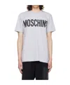 Moschino Gray Bonded Logo T-shirt In White